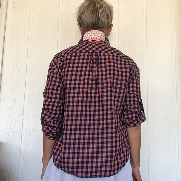 TOMMY BAHAMA BONITA CHECK PRINT POPOVER BLOUSE WOMENS SIZE SMALL - Picture 4 of 12